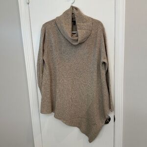Eileen Fisher Asymmetrical Wool Sweater – Heathered Oatmeal, Large